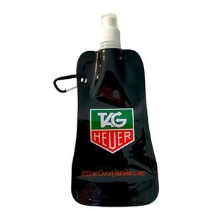 Tag Heuer black squeeze bottle with carabiner clip. Sports, Travel & workout.